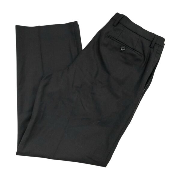 Banana Republic Pants Mens 35x30 Black Classic Fit Flat Front Wool Blend Office - Picture 7 of 12